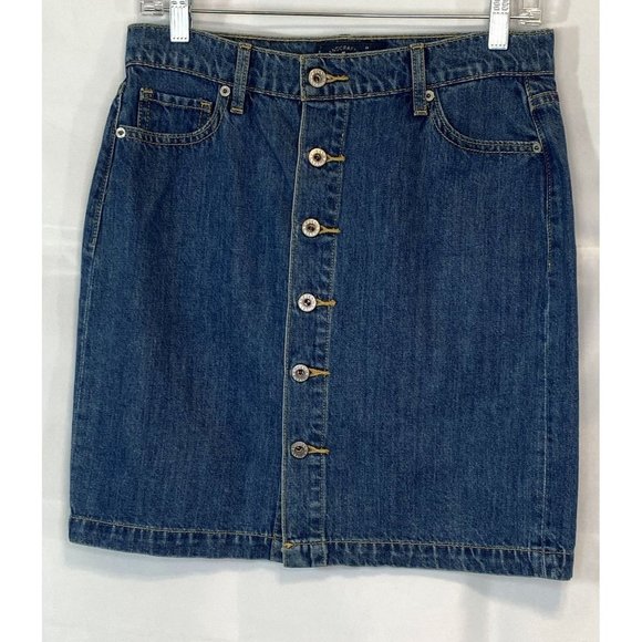Lucky Brand Dresses & Skirts - Lucky Brand Medium Denim Button Front Pencil Skirt Size 6/28 Womens Pockets